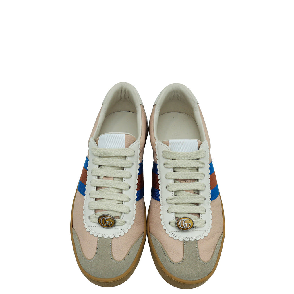 Gucci Light Pink Multicolor G74 Web Low Top Sneaker 36.5