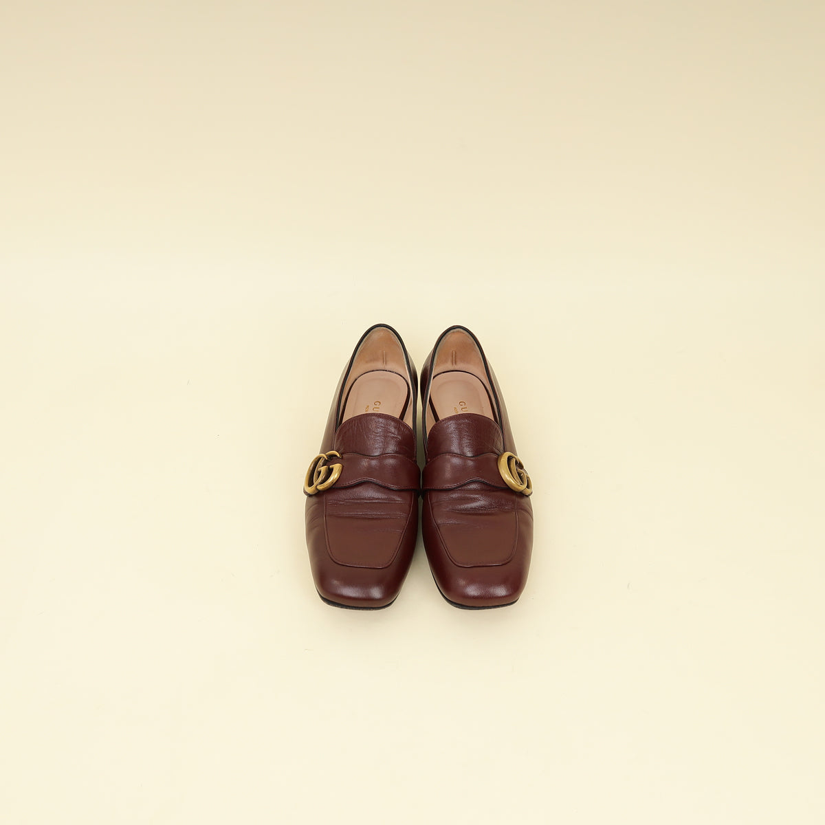 Gucci Burgundy GG Marmont Loafers 36.5