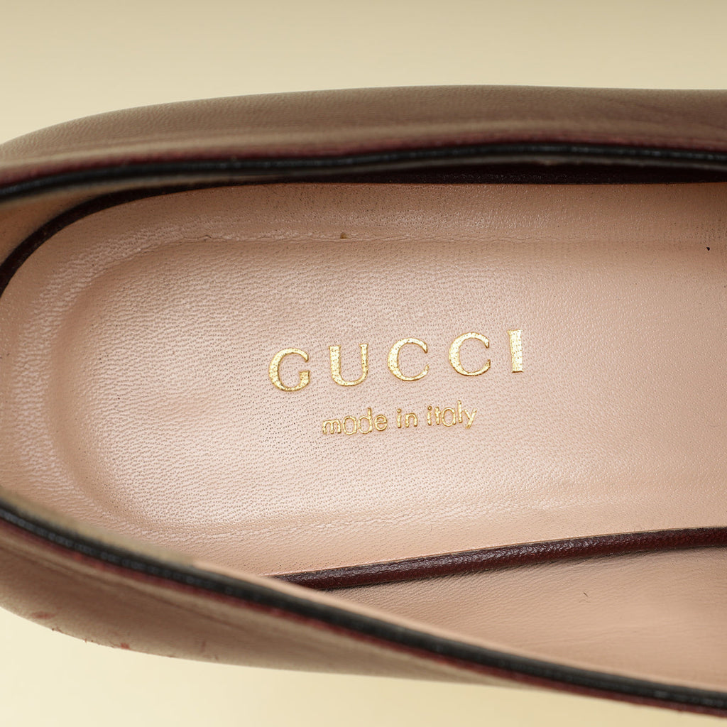 Gucci Burgundy GG Marmont Loafers 36.5