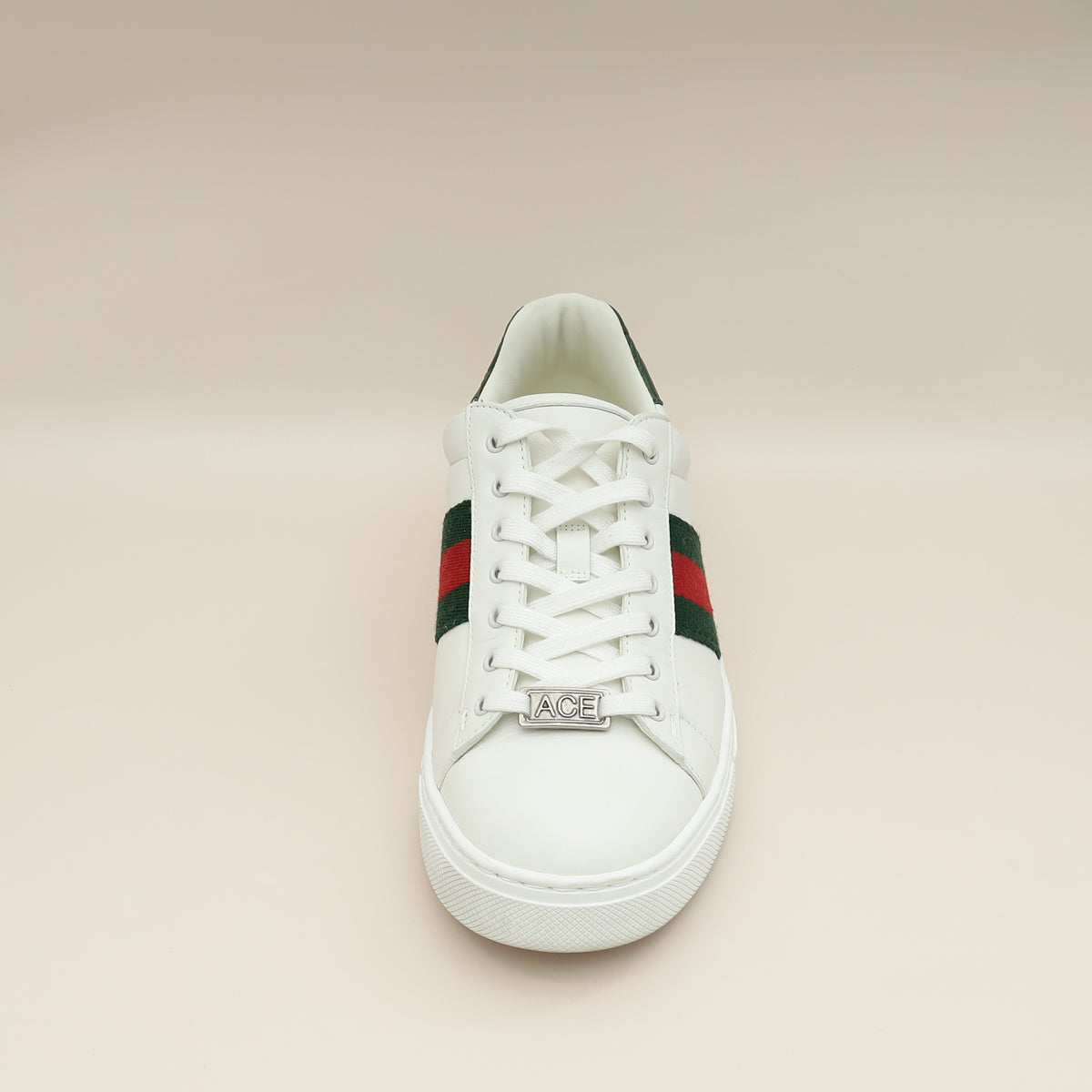 Gucci White Ace With Web Trainer Sneaker 36.5