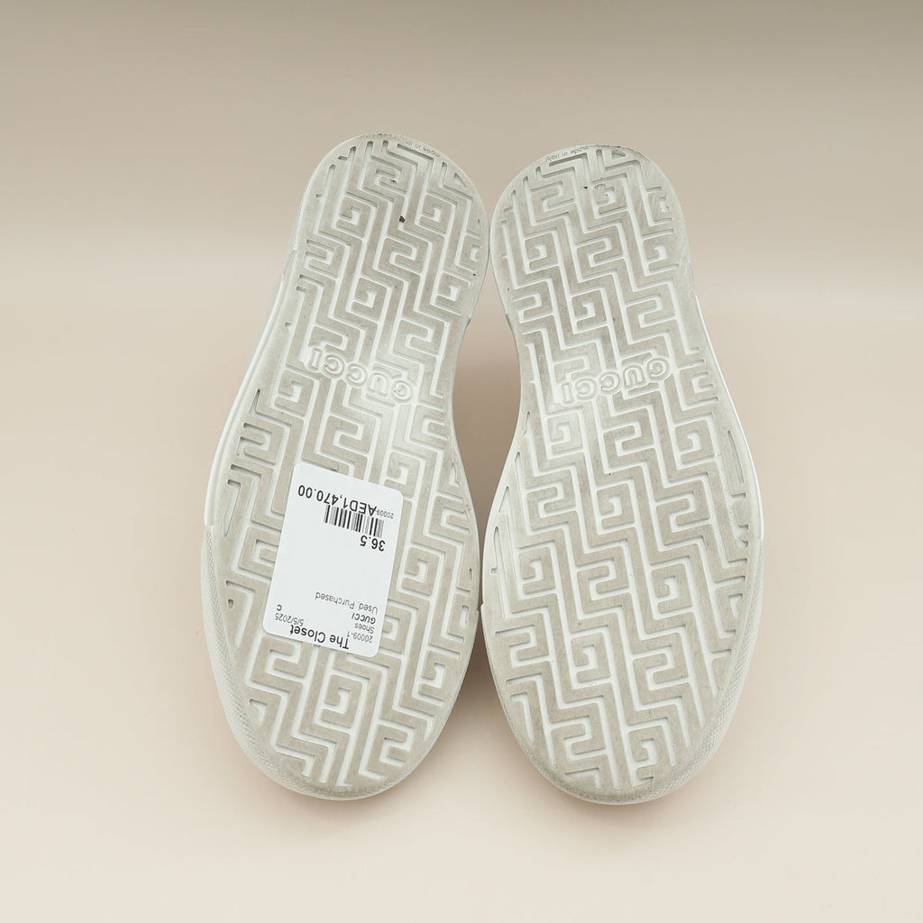 Gucci White Ace With Web Trainer Sneaker 36.5