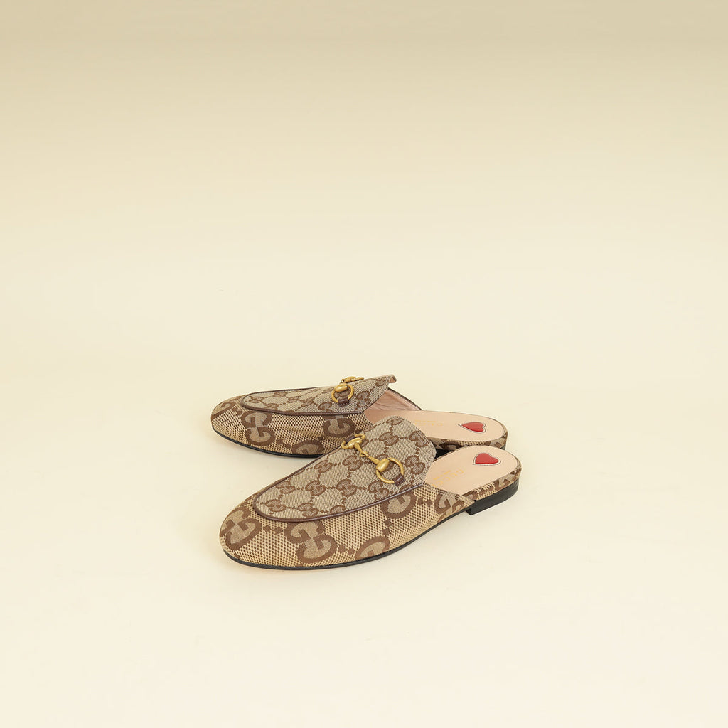 Gucci Ebony GG Princetown Mules 36.5