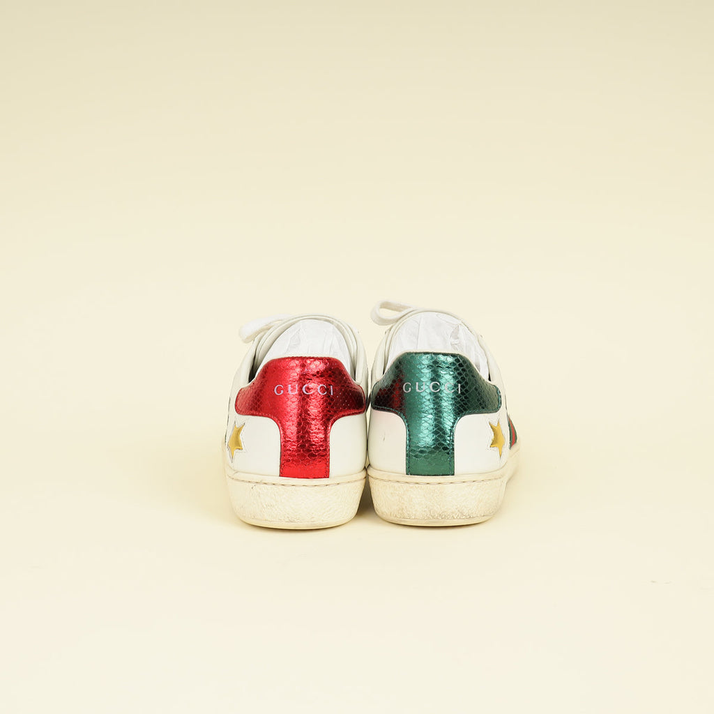 Gucci Tricolor Ace Star-Embroidered Sneakers 36.5