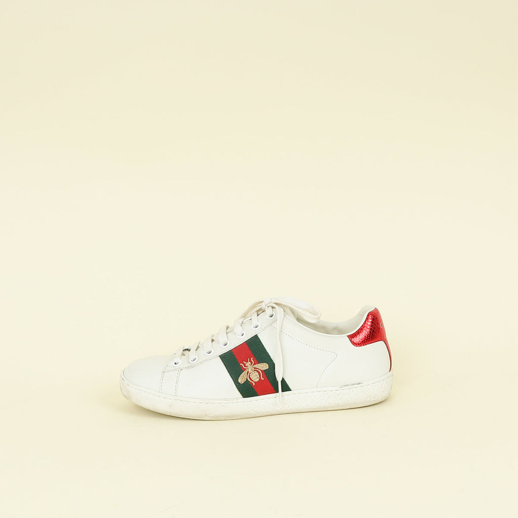 Gucci White Ace Bee Sneakers 36.5