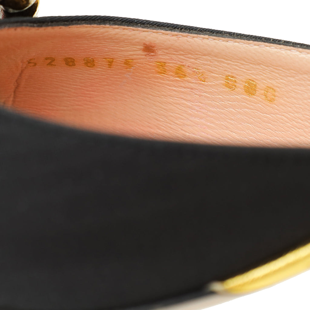 Gucci Moire Fabric Crystal GG Embellished Mules 36.5