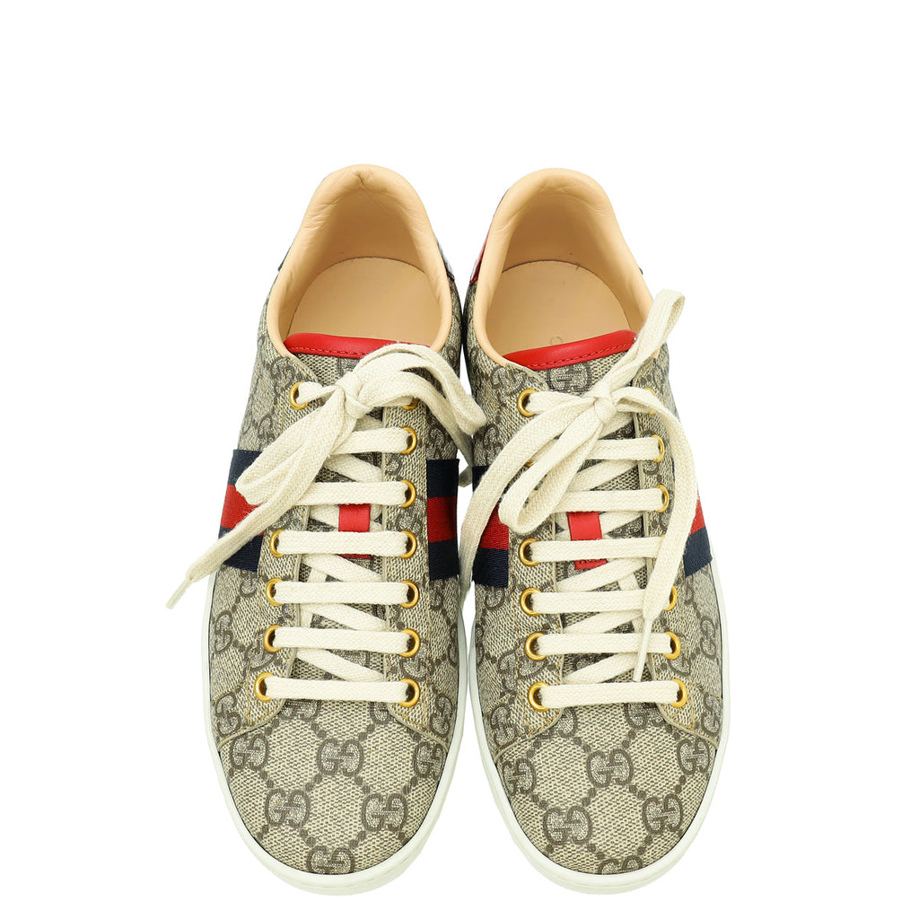 Gucci Multicolor GG Supreme Web Ace Sneakers 36