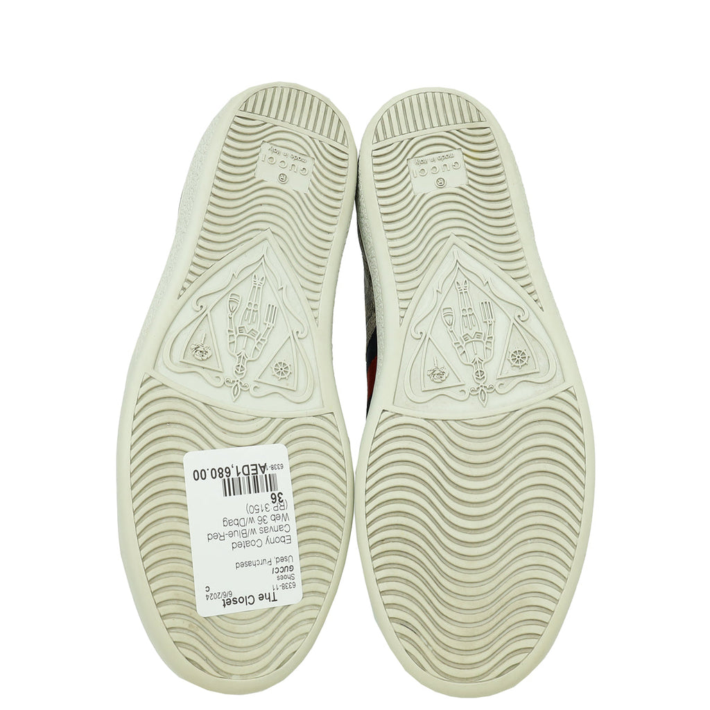 Gucci Multicolor GG Supreme Web Ace Sneakers 36