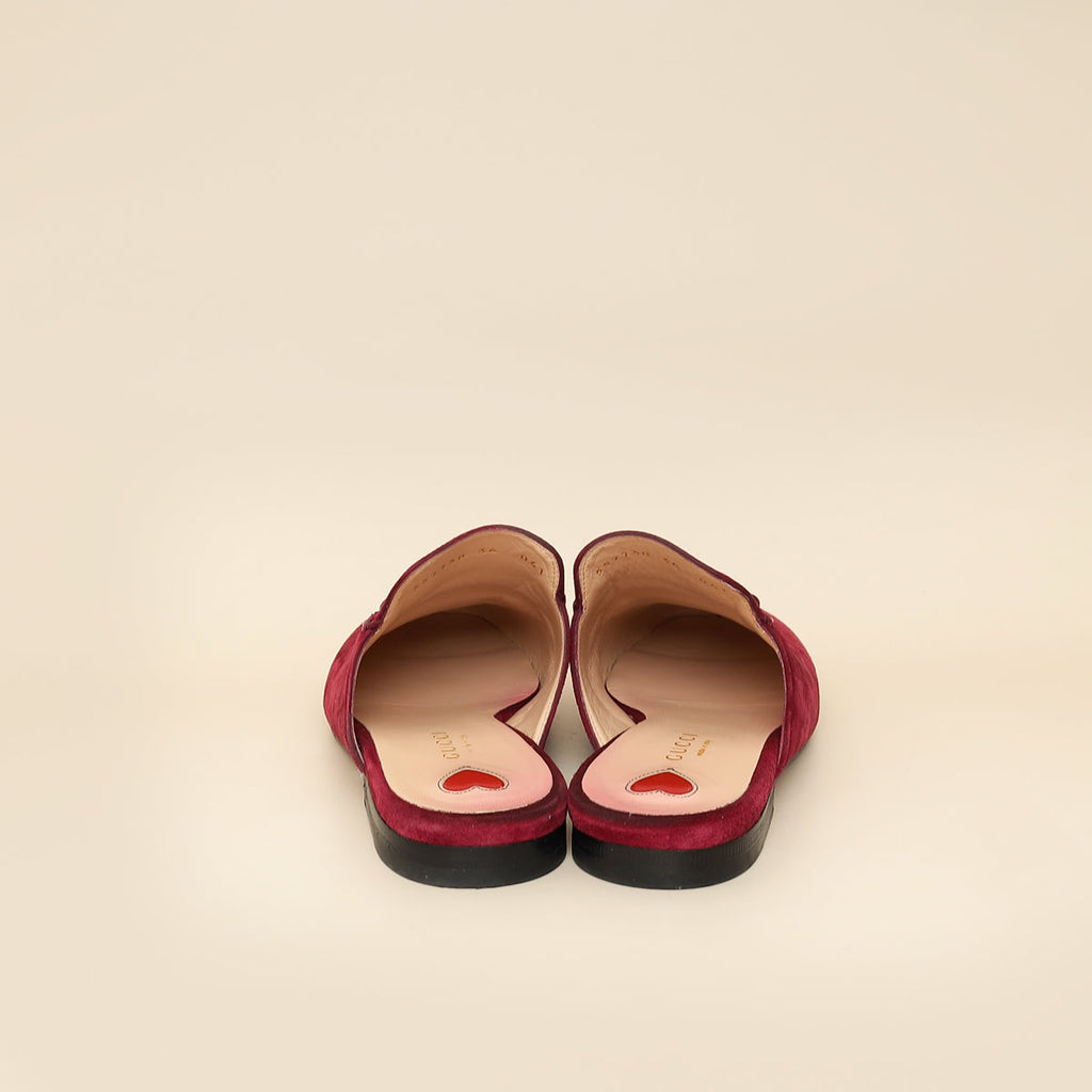 Gucci Burgundy Princetown Mules 36