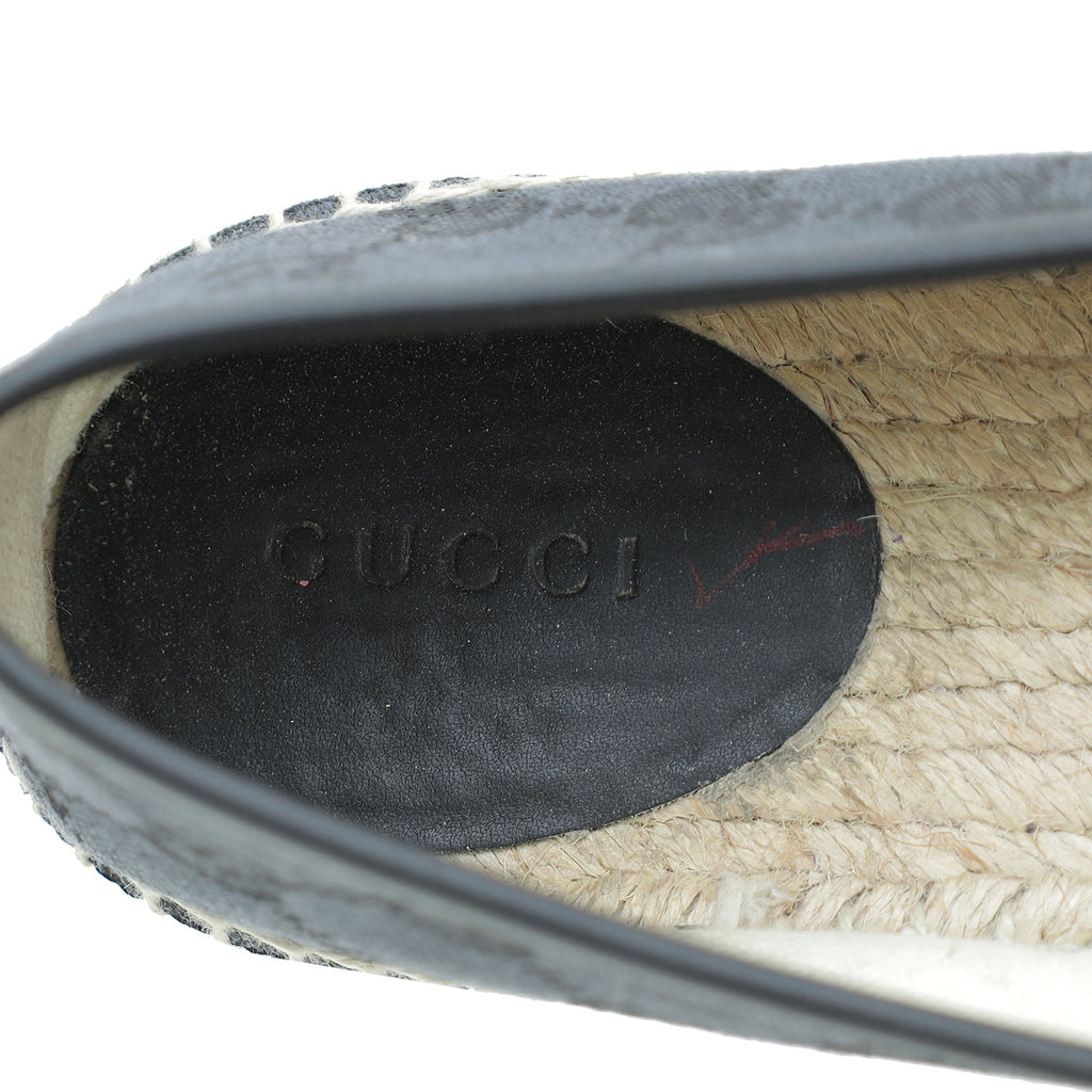 Gucci Black GG Flat Espadrille 37.5