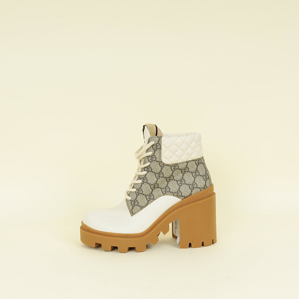 Gucci Triicolor GG Supreme Quilted Ankle Boots 37.5