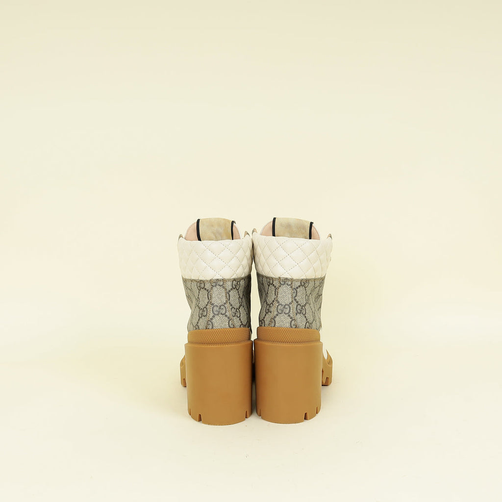 Gucci Triicolor GG Supreme Quilted Ankle Boots 37.5