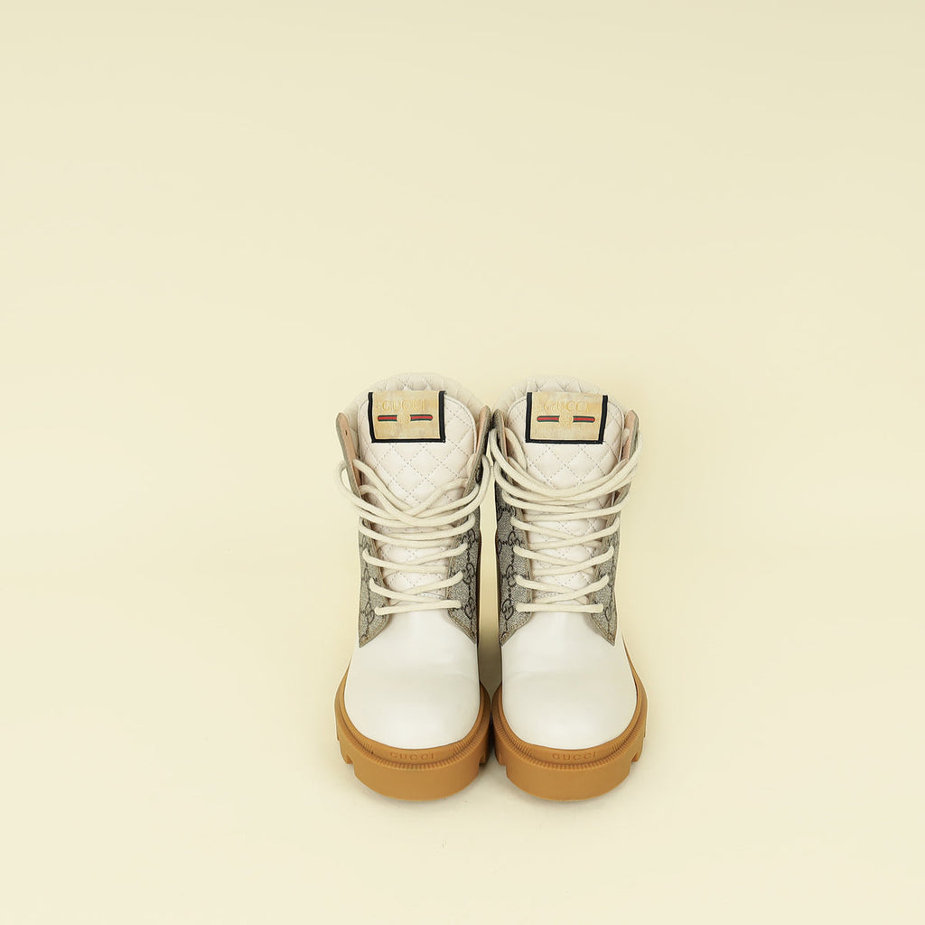 Gucci Triicolor GG Supreme Quilted Ankle Boots 37.5