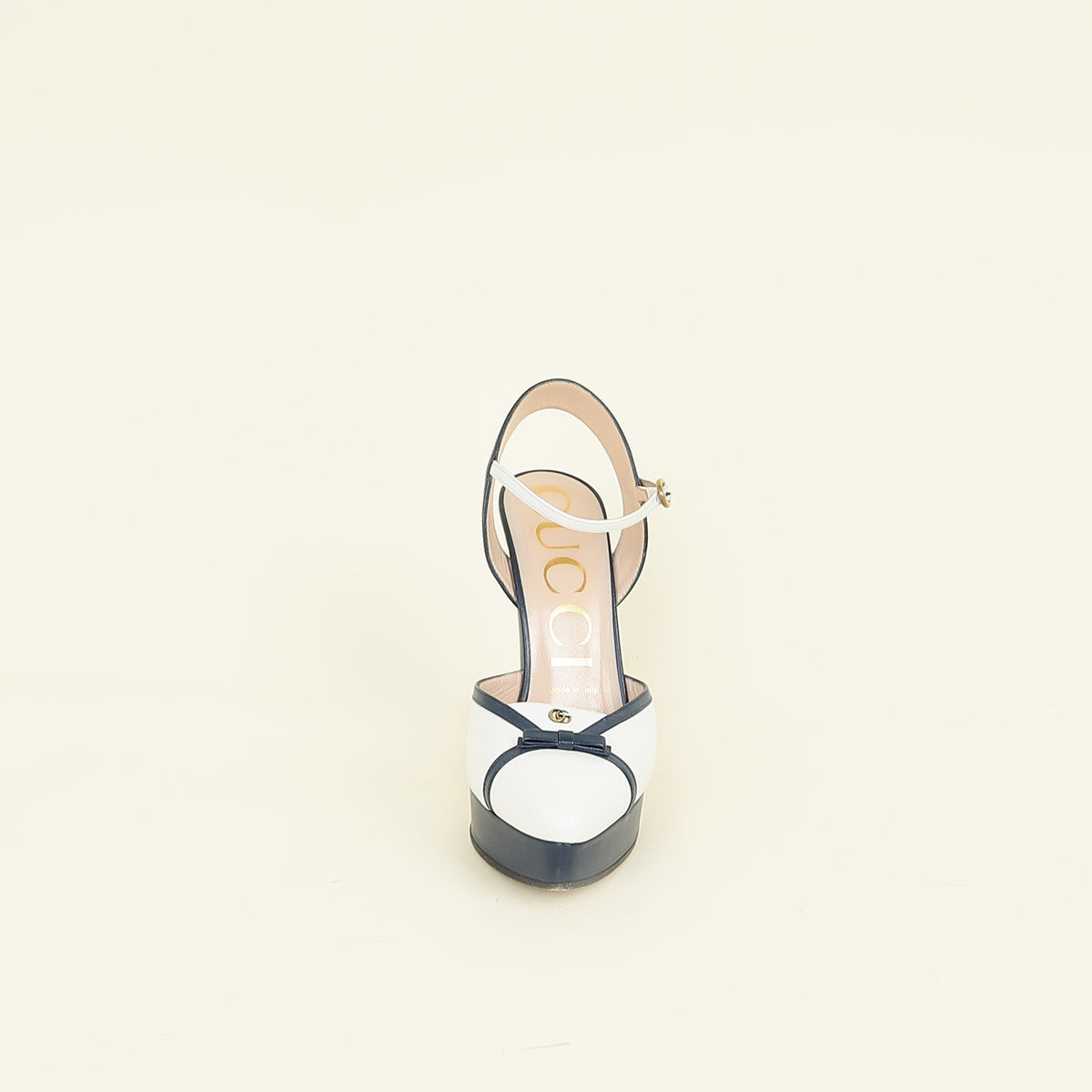 Gucci Bicolor Double G Logo Slingback Pump 37.5