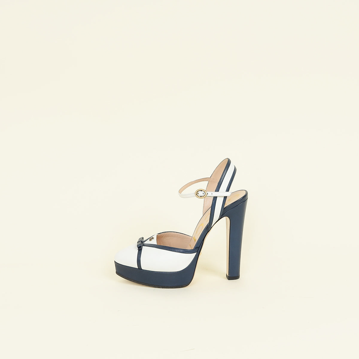 Gucci Bicolor Double G Logo Slingback Pump 37.5