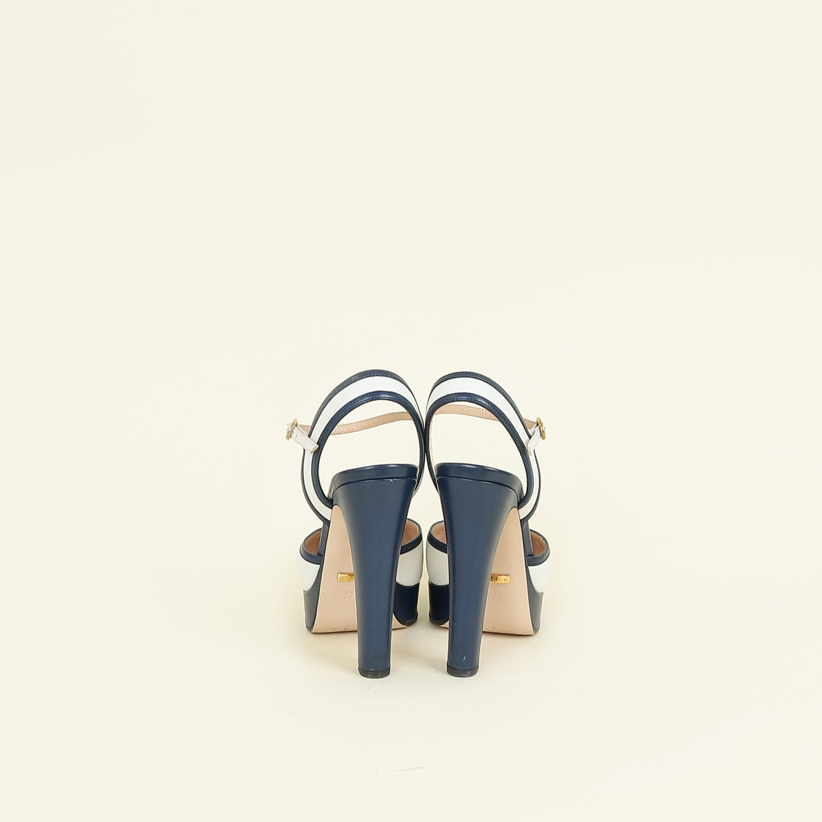 Gucci Bicolor Double G Logo Slingback Pump 37.5