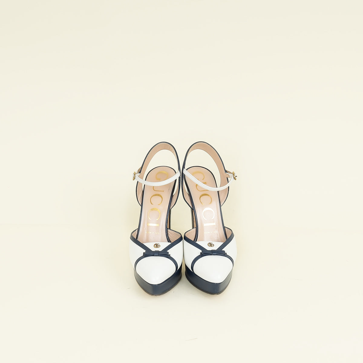 Gucci Bicolor Double G Logo Slingback Pump 37.5