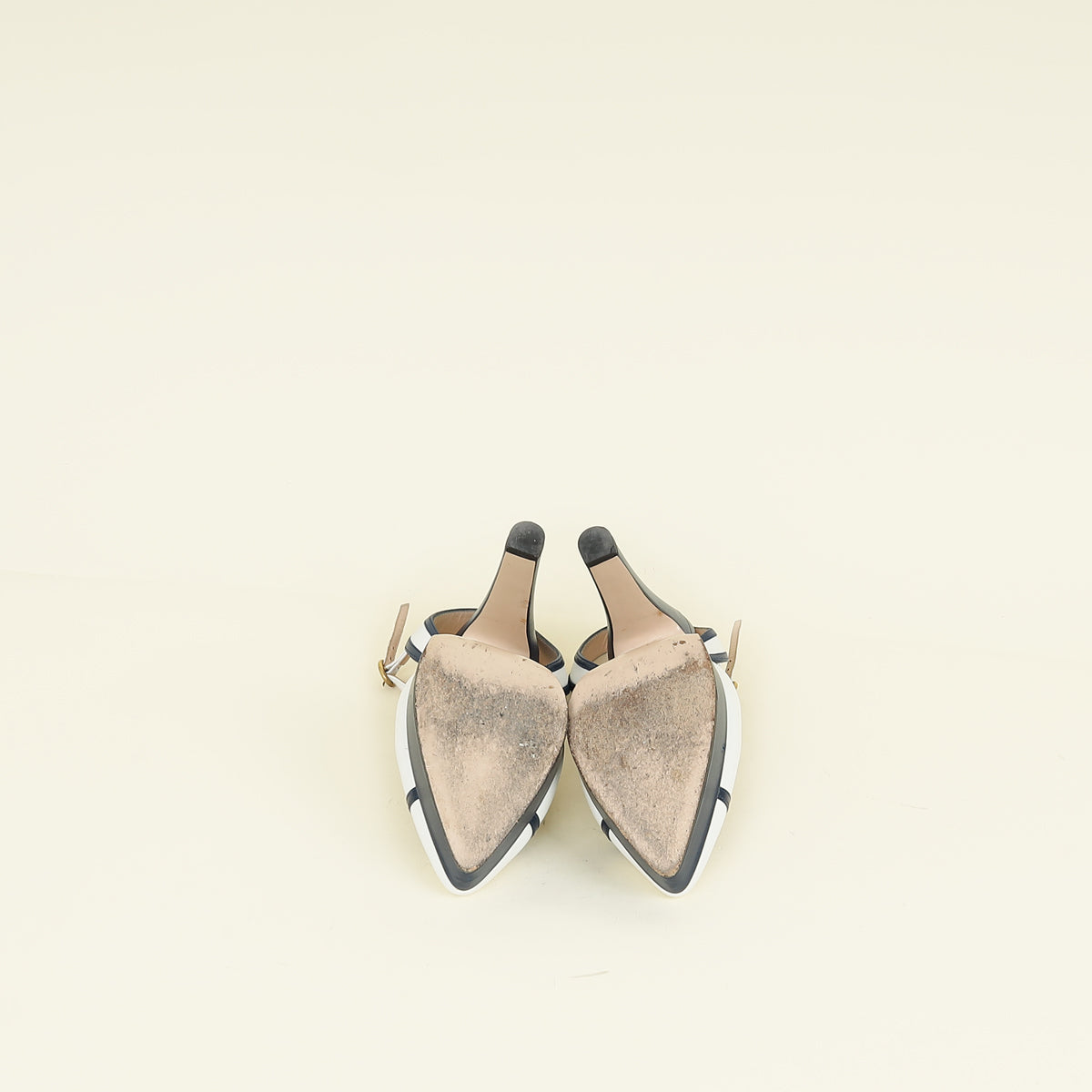 Gucci Bicolor Double G Logo Slingback Pump 37.5