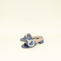 Gucci Stone Blue Harrods Exclusive Croco Embossed Maxime Crystal Slide Sandals 37