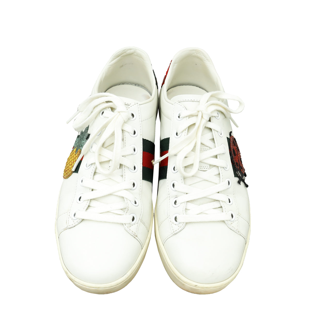 Gucci White Ace Pineapple x Ladybug Embroidered Sneakers 37