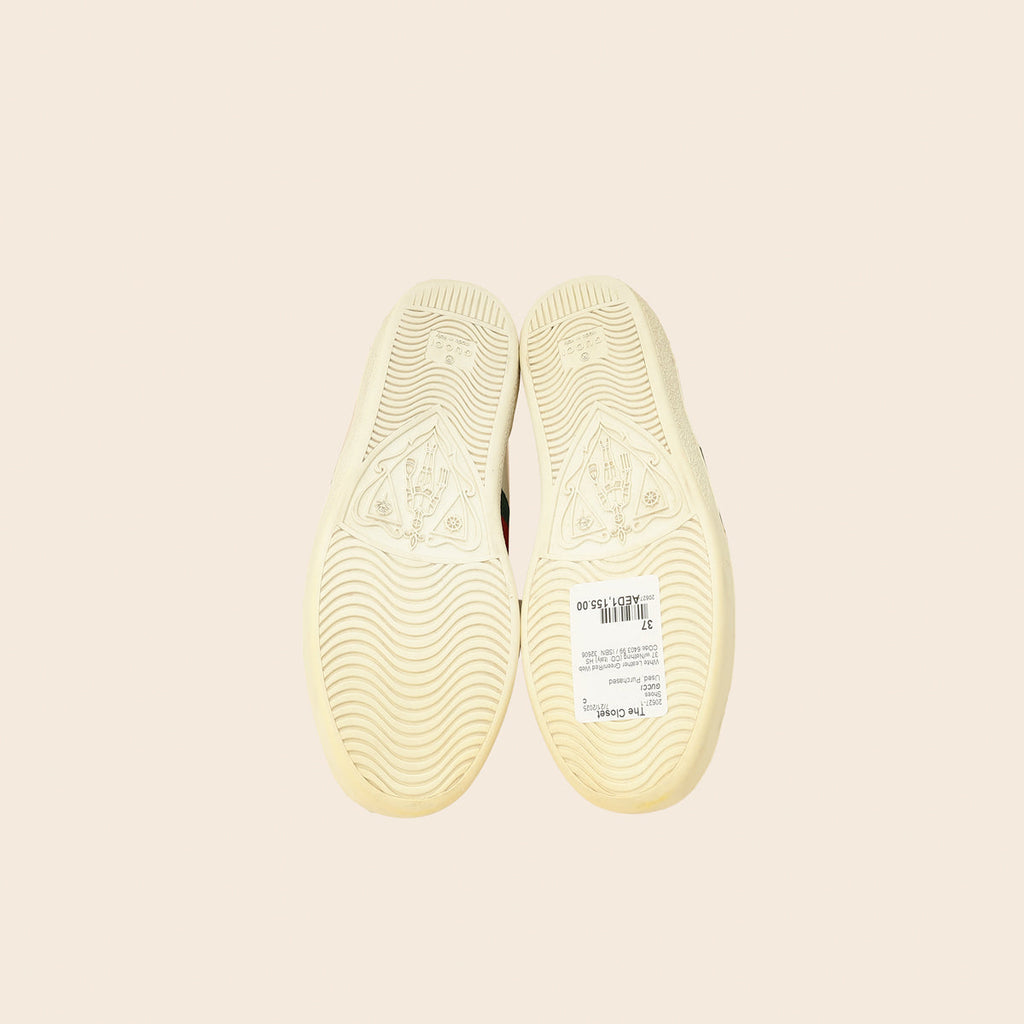 Gucci White Spiked Studded Ace Sneakers 37