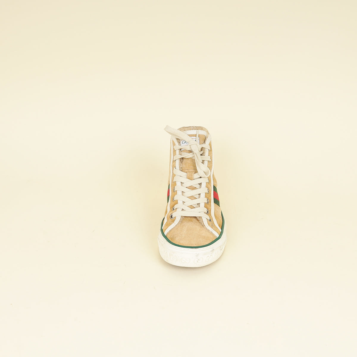 Gucci Beige Suede Tennis 1977 High Top Sneakers 37