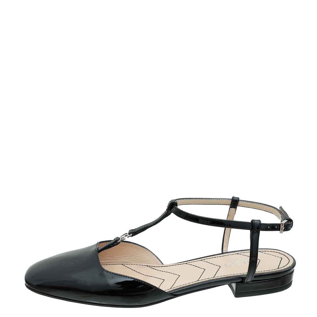 Gucci Black Double G Ballet Flats 37