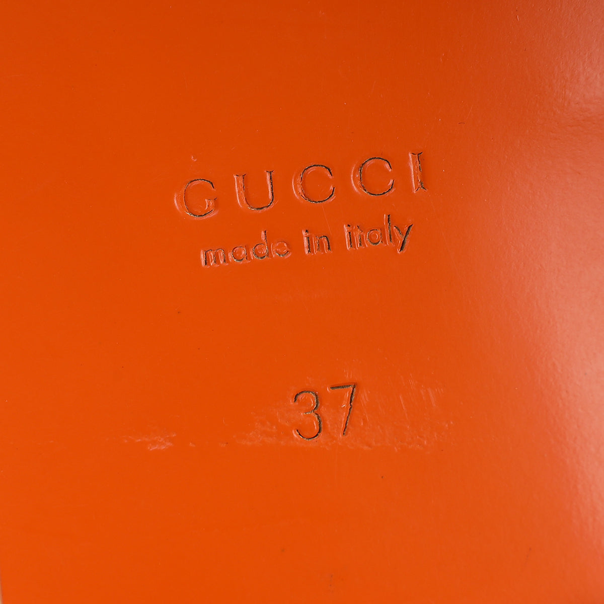 Gucci Orange Interlocking G Slide Sandal 37