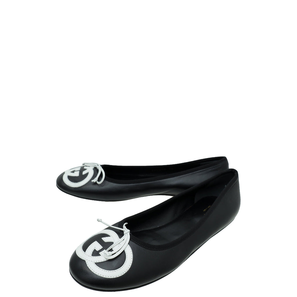Gucci Bicolor GG Interlocking Flat Ballerina 38.5