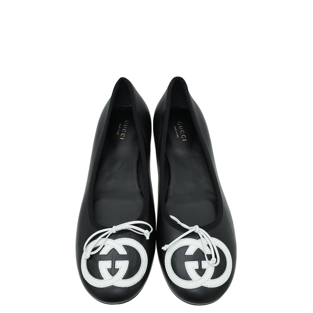 Gucci Bicolor GG Interlocking Flat Ballerina 38.5