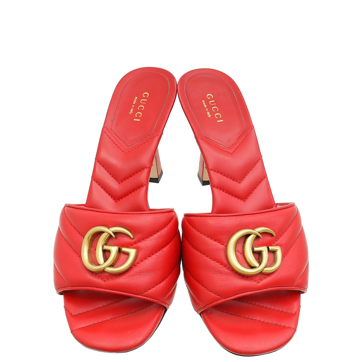 Gucci Red GG Marmont Slide Mules Sandal 38
