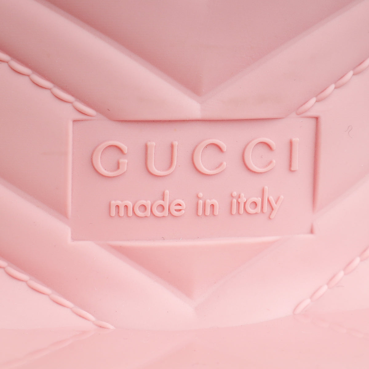 Gucci Light Pink Logo Rubber Slide Sandals 38