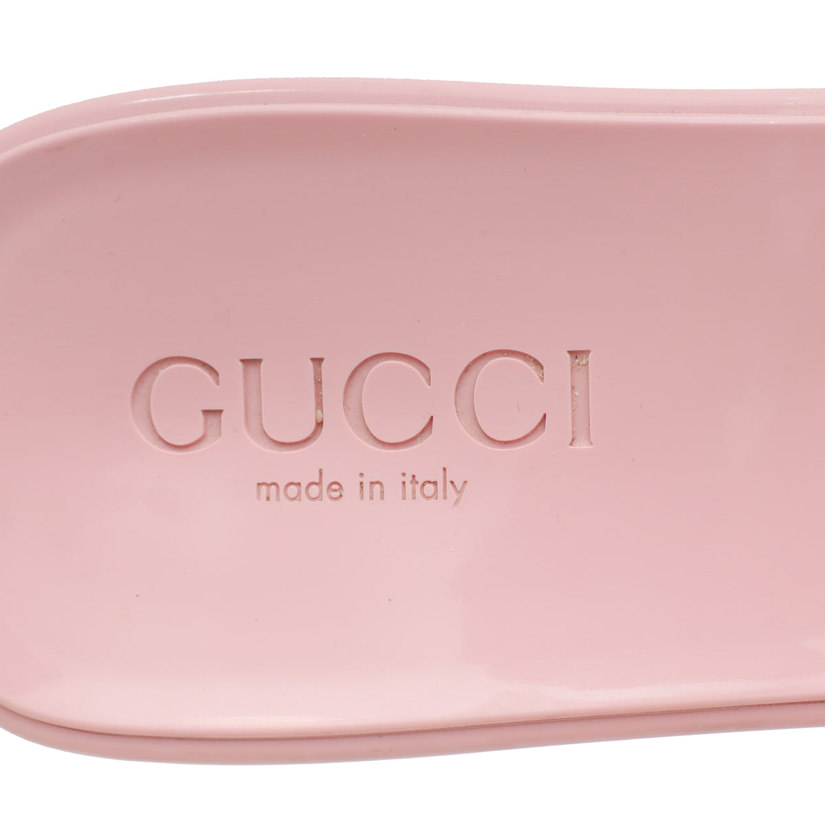 Gucci Light Pink Logo Rubber Slide Sandals 38