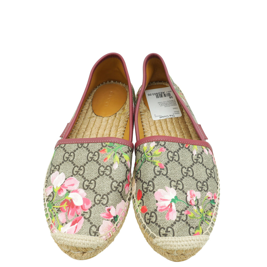 Gucci Bicolor GG Supreme Blooms Print Espadrille 38