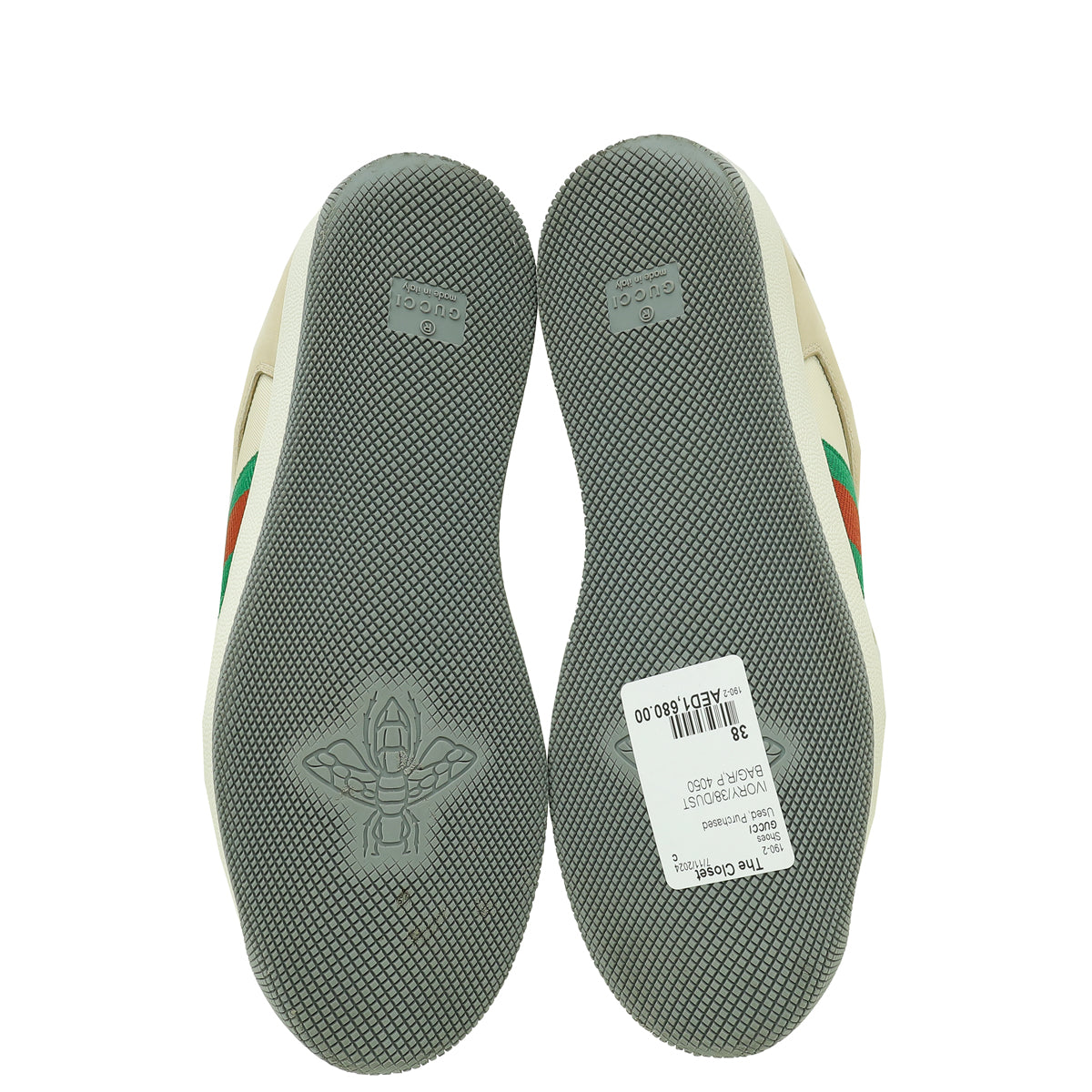Gucci Ivory Screener GG Trainer Sneaker 38
