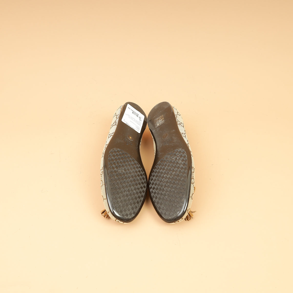 Gucci Bicolor GG Bamboo Tassel Bow Ballerina Flats 38