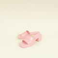 Gucci Pink Logo Rubber Slide Sandal 38