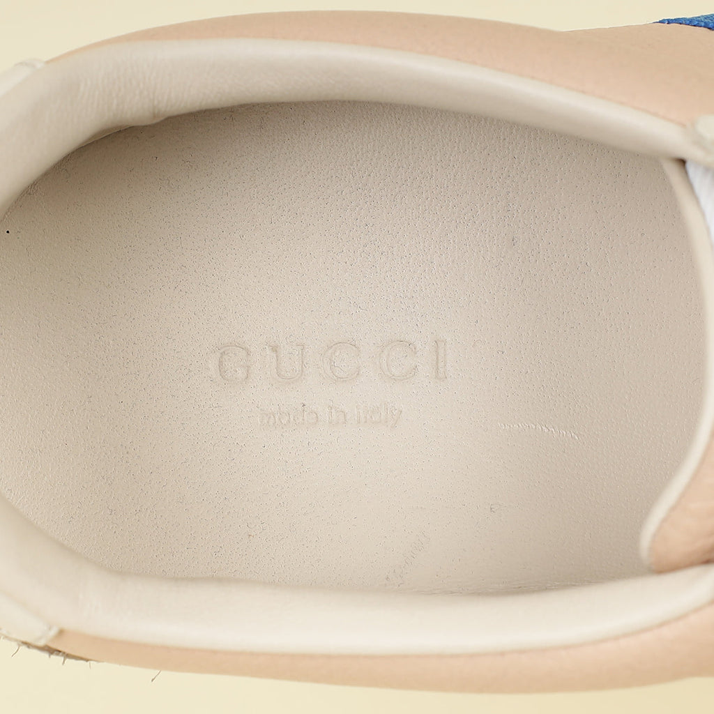 Gucci Oatmeal Soft Rose G74 Web Sneaker 38