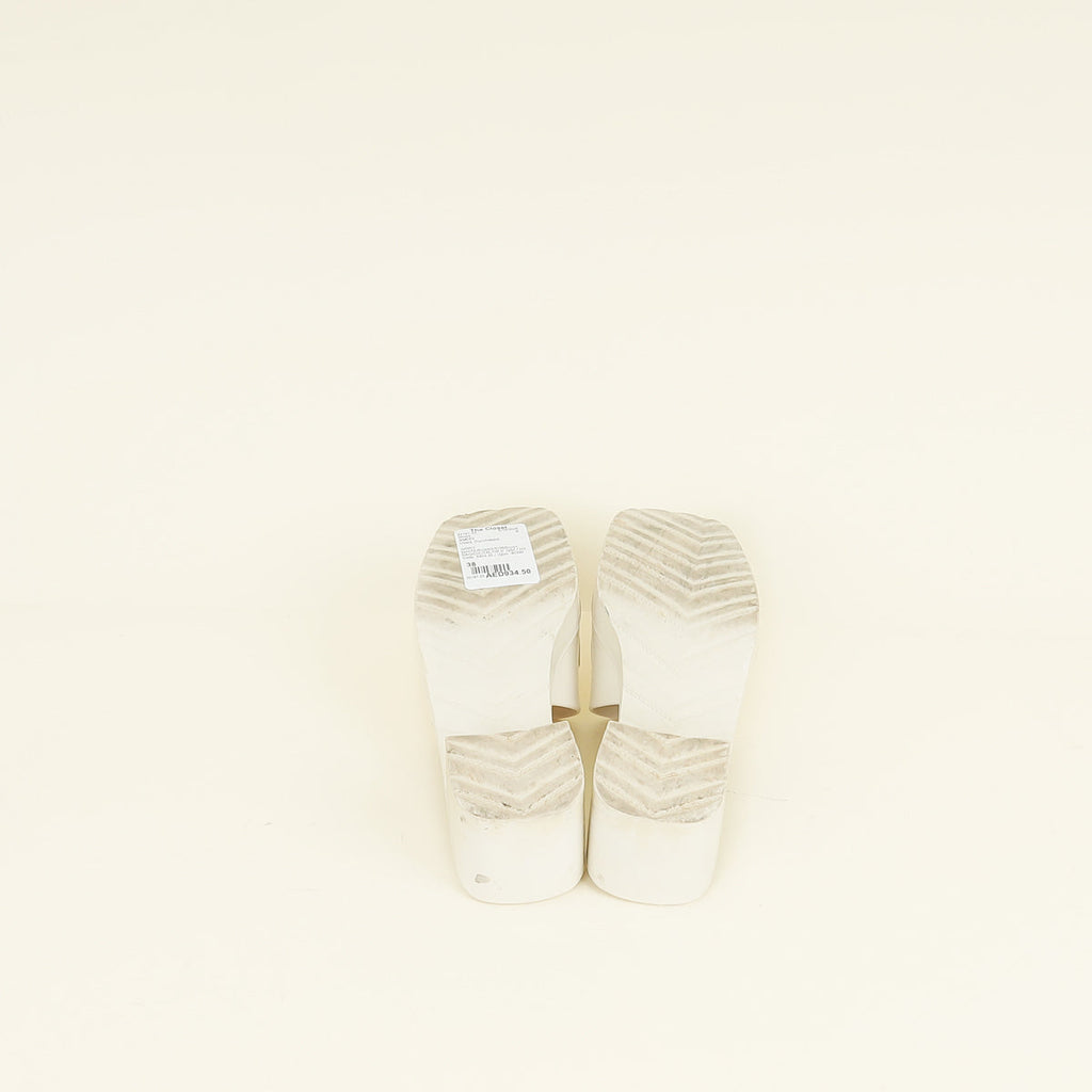 Gucci Ivory White Logo Rubber Slide Sandal 38