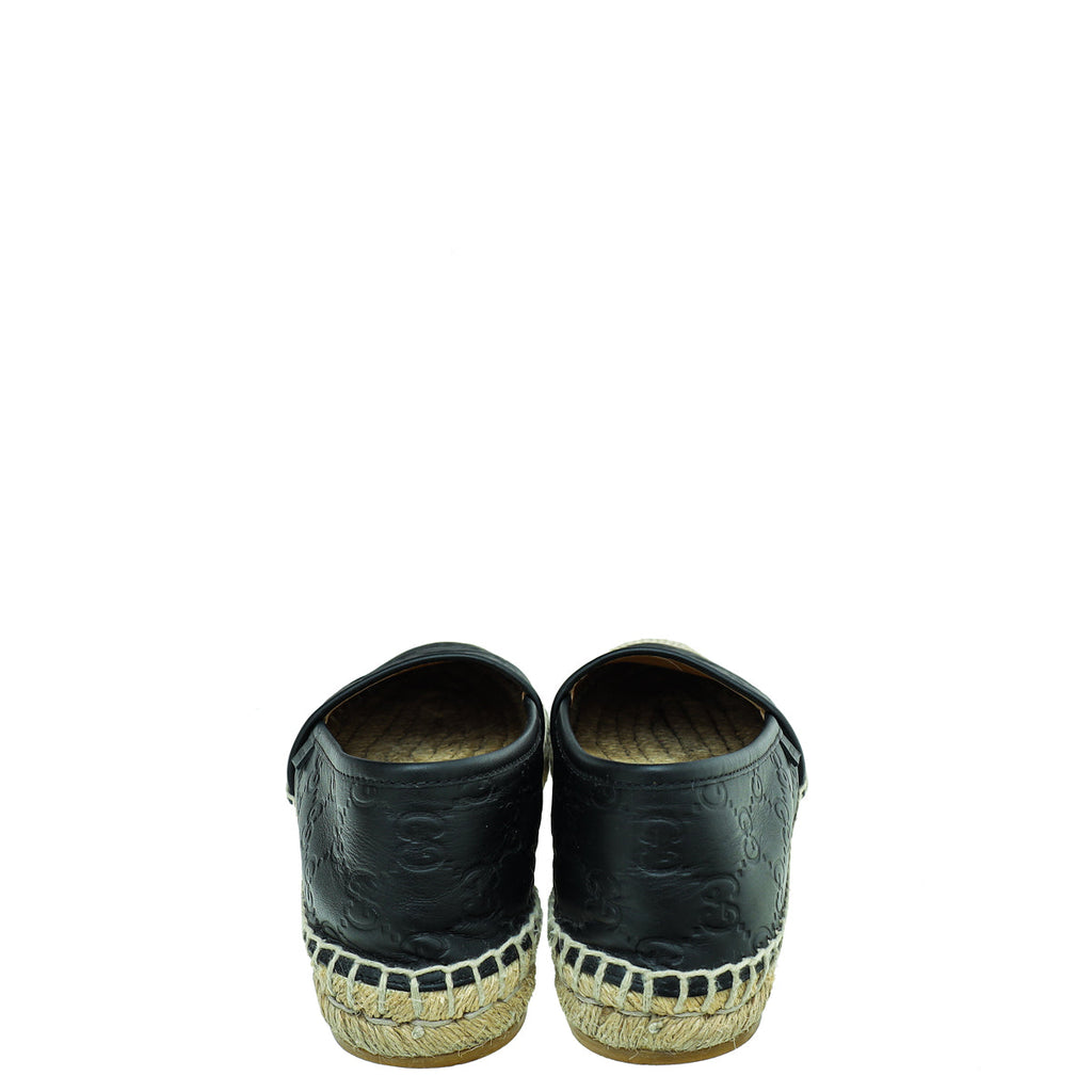 Gucci Black Guccissima Espadrille Flats 36