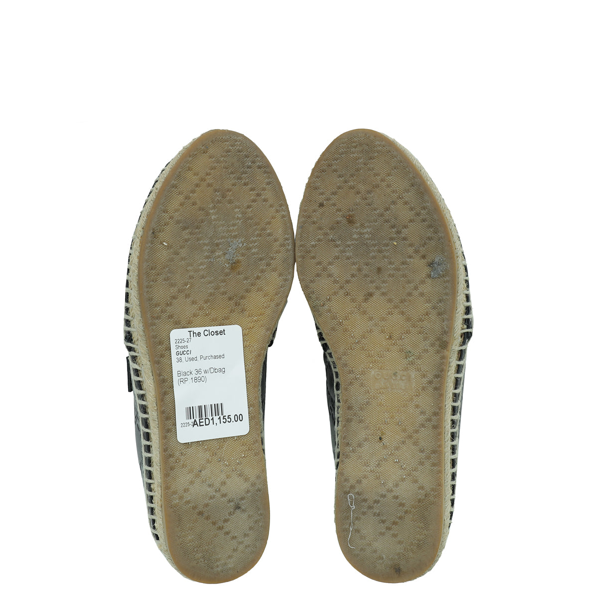 Gucci Black Guccissima Espadrille Flats 36