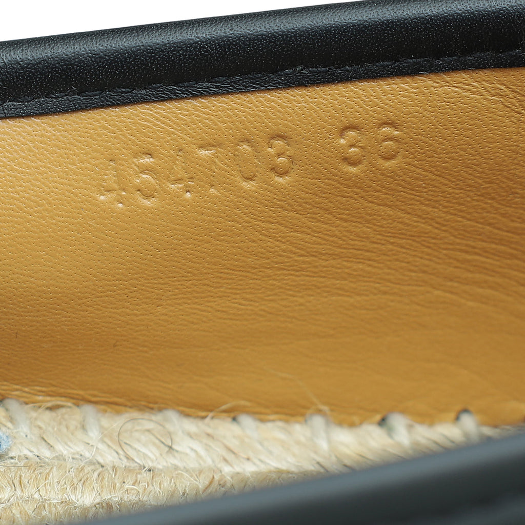 Gucci Black Guccissima Espadrille Flats 36