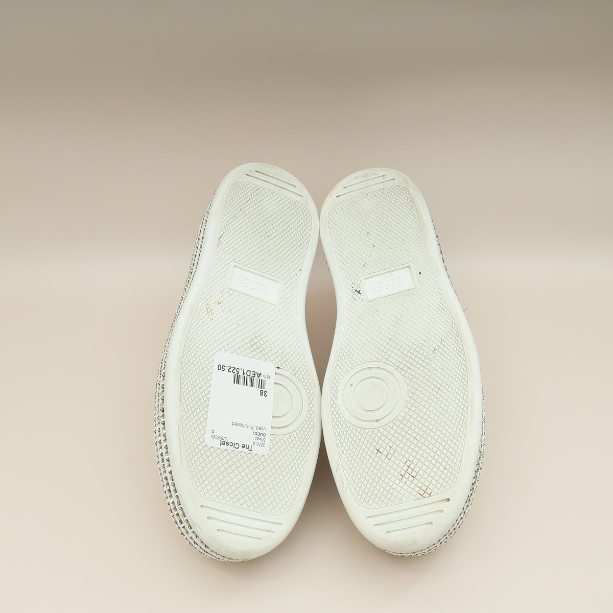 Gucci White Crystal Platform Ace Bee Sneakers 38