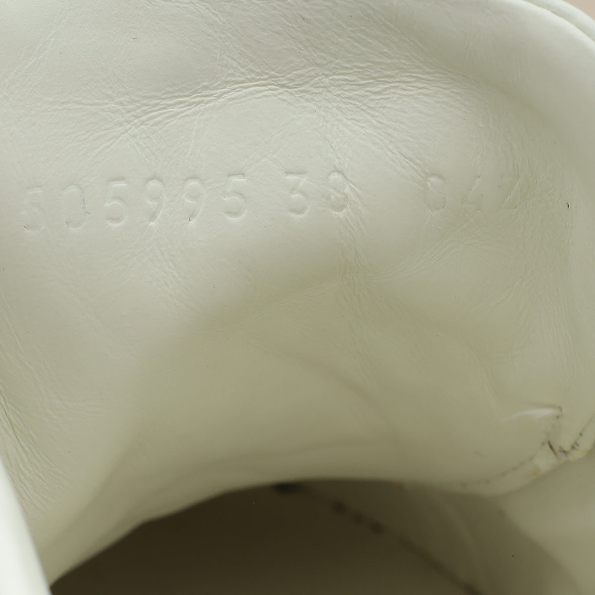 Gucci White Crystal Platform Ace Bee Sneakers 38