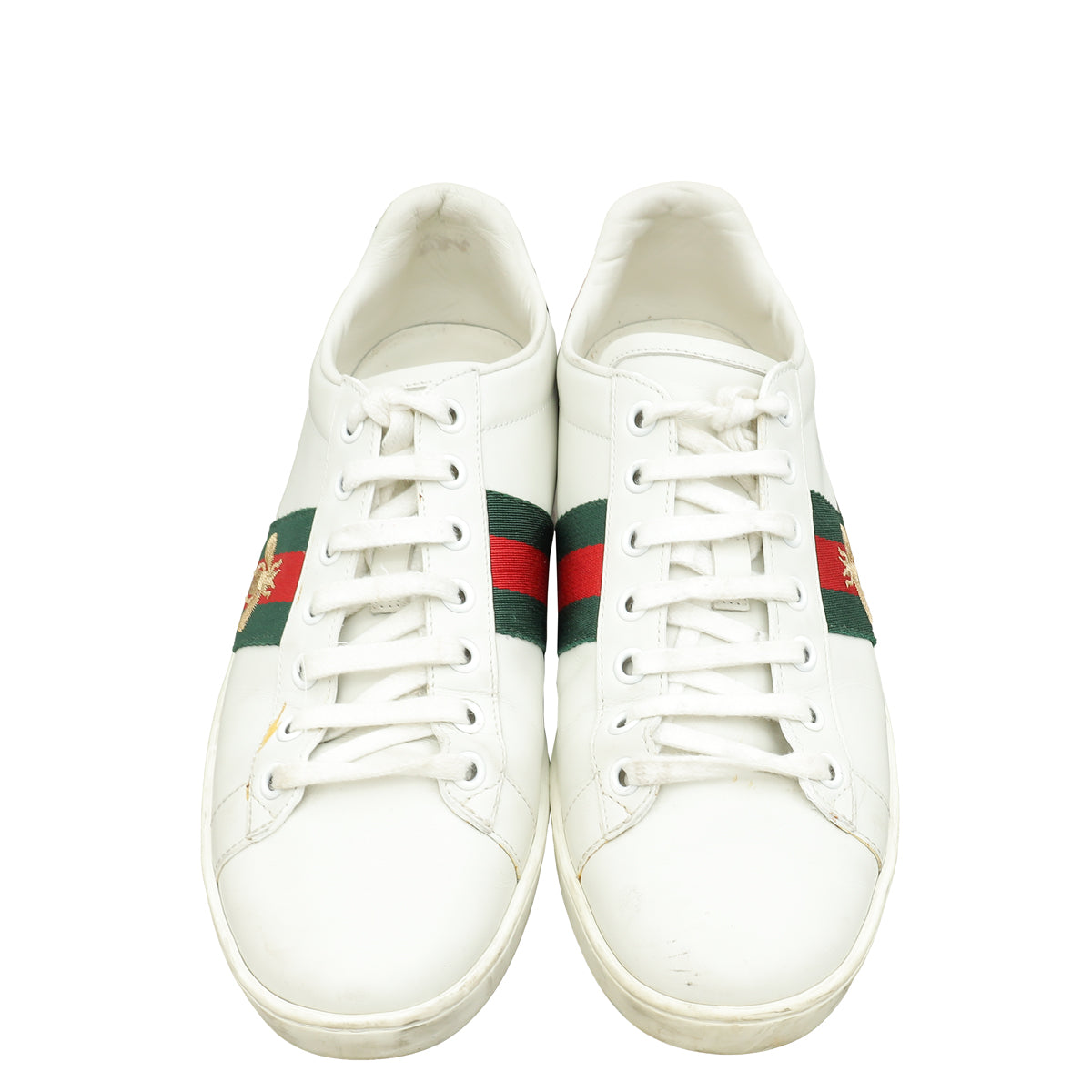 Gucci White Ace Bee Embroidered Sneakers 38