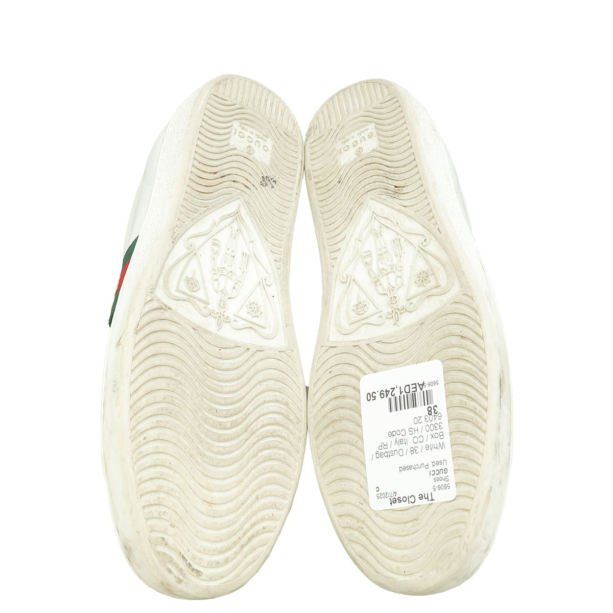 Gucci White Ace Bee Embroidered Sneakers 38