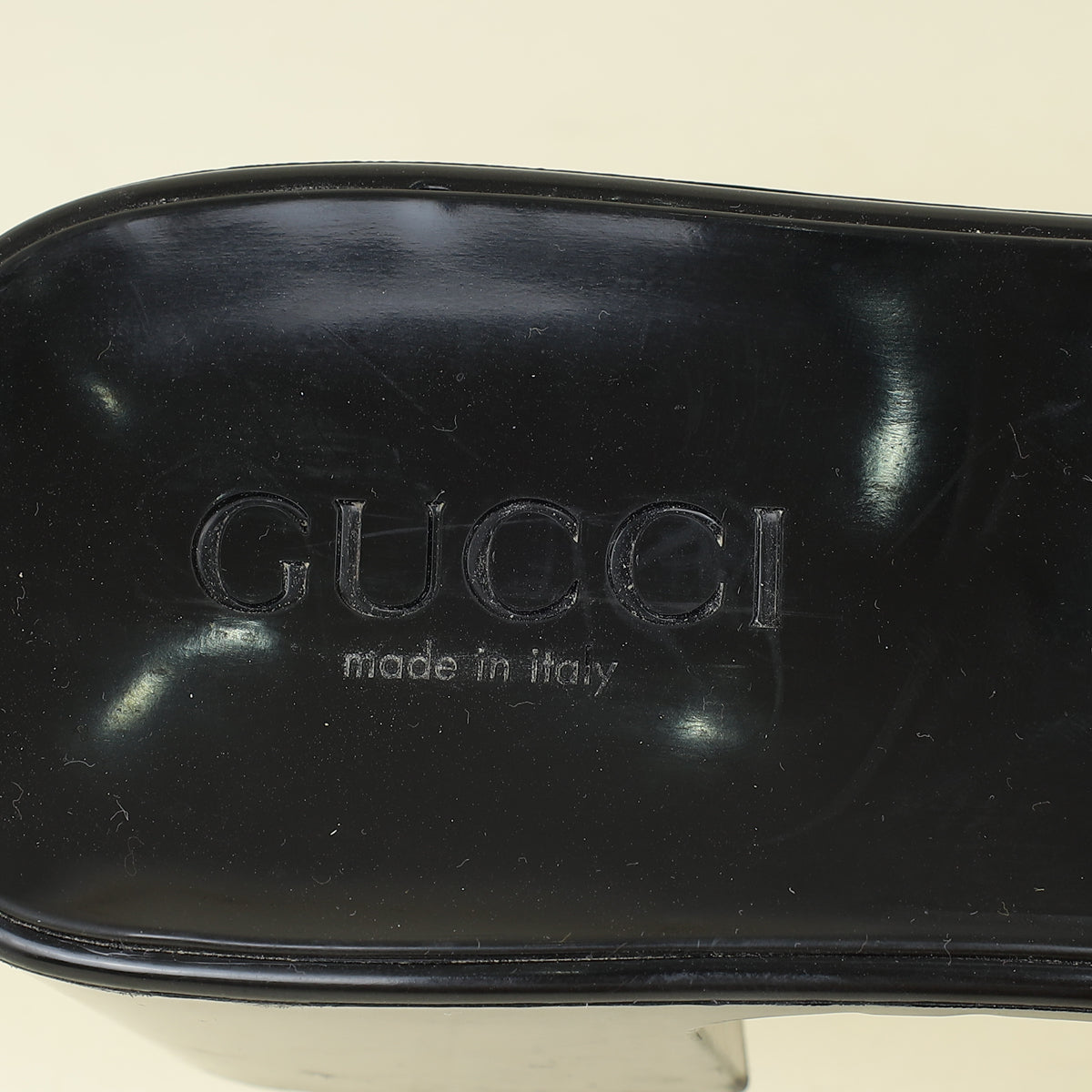 Gucci Black Logo Rubber Slide Sandal 38