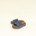 Gucci Blue Denim Platform Slide Sandals 38