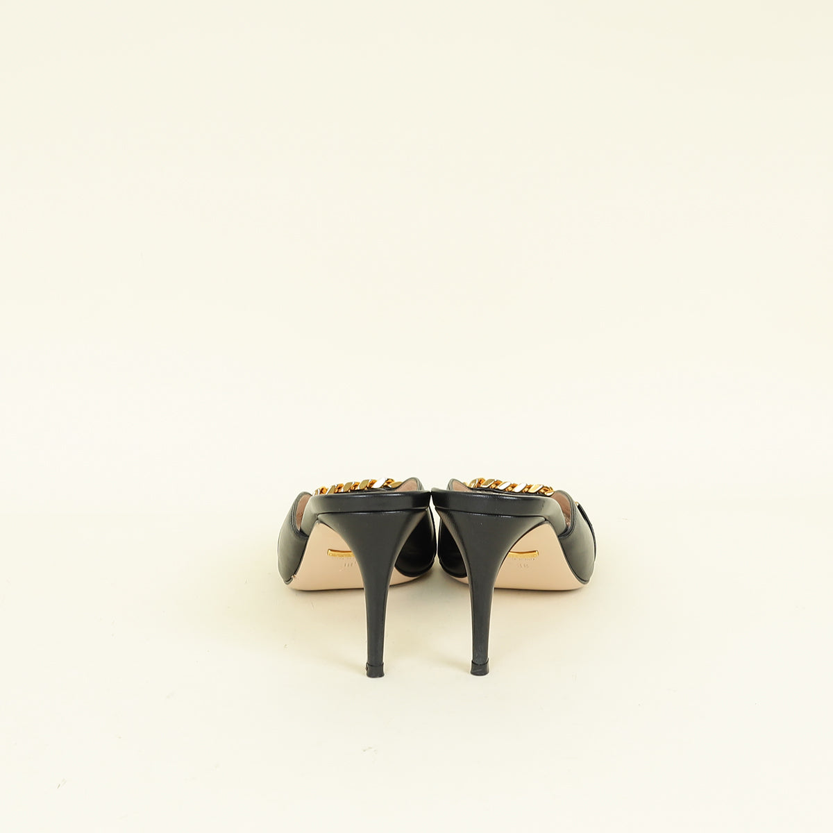 Gucci Black Sylvie Chain Mules 38