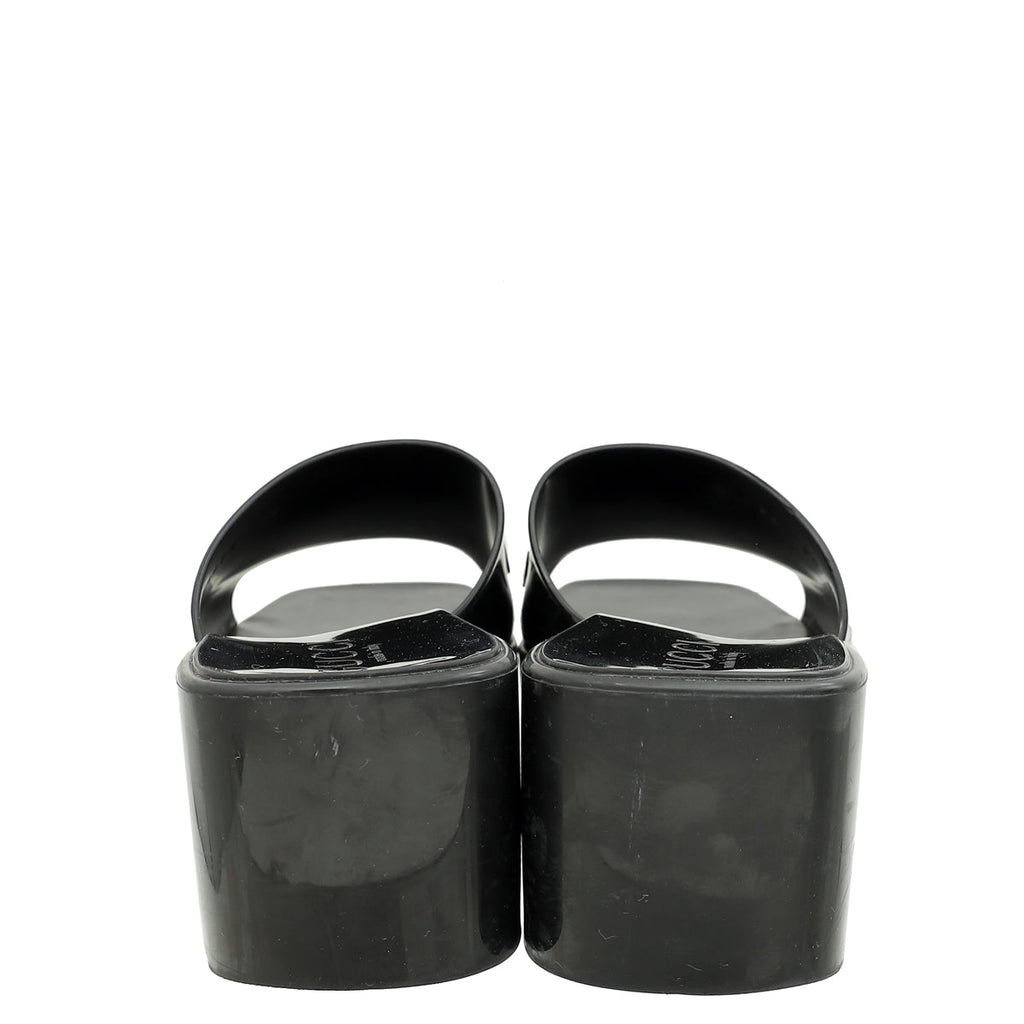 Gucci Black Logo Slide Rubber Sandals 38