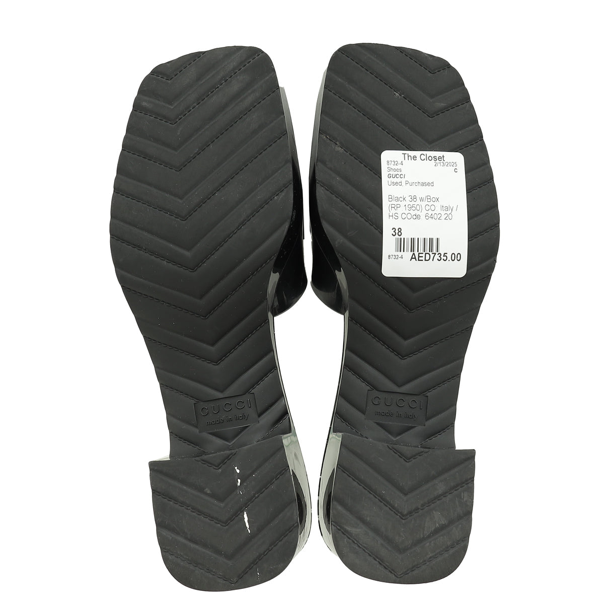 Gucci Black Logo Slide Rubber Sandals 38